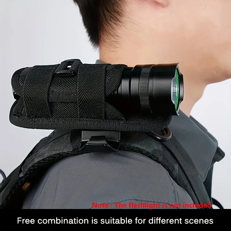 Tactical Nylon Flashlight Holster with Rotating Waist Clip Flashlight Holster Qme