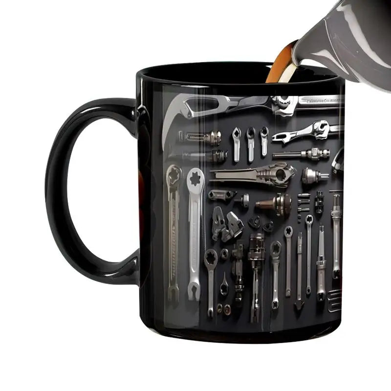 Mechanic Toolbox Ceramic Coffee Mug – Bright Colors | 325ml Novelty Ceramic Mug Qme