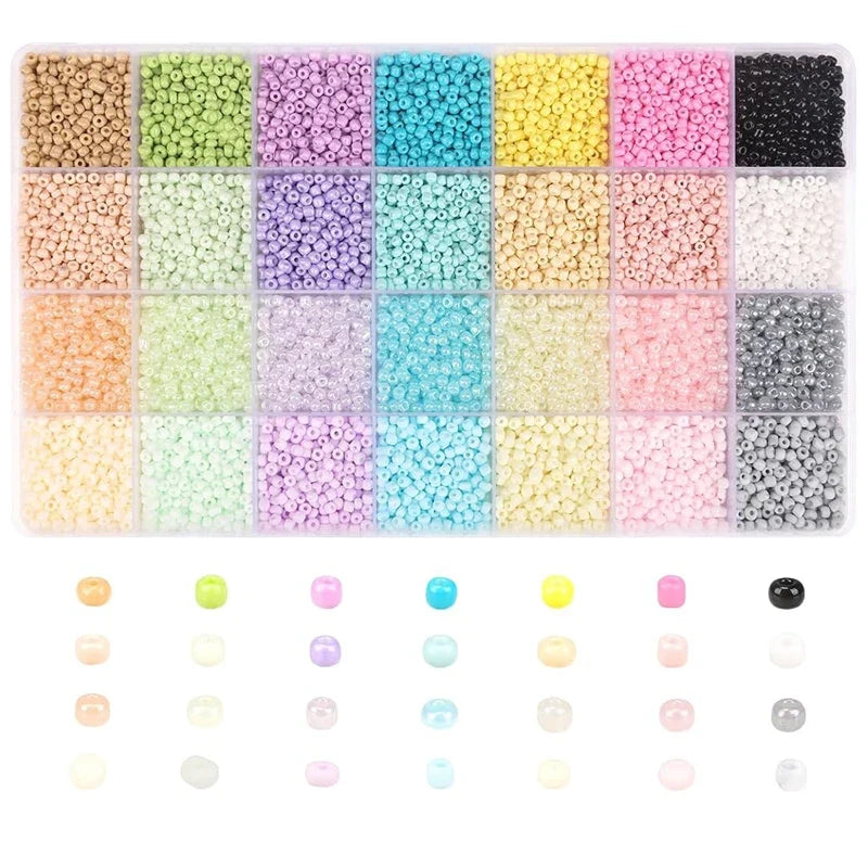 Macaroon Glass Seed Beads Kit 8500pcs – DIY Jewelry Making Bead Jewelry Making Kit Qme seedbeads set
