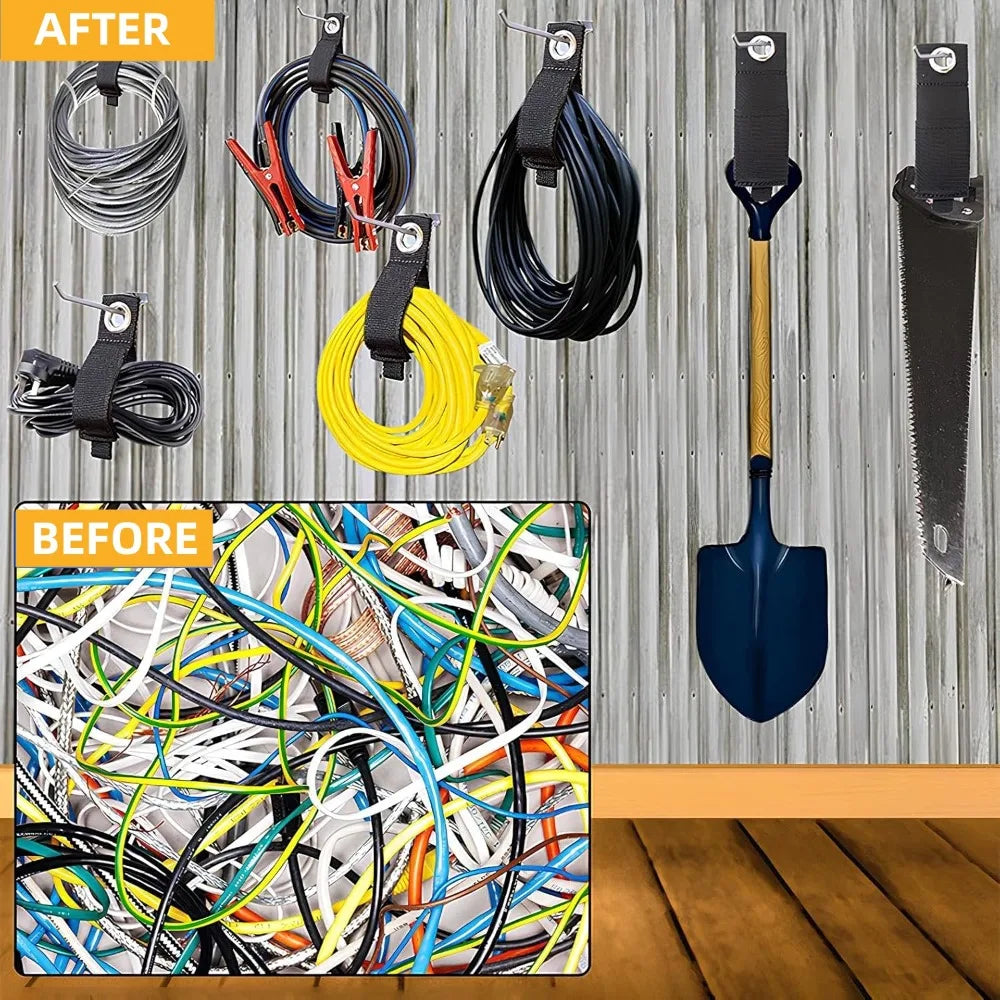 Heavy-Duty Reusable Nylon Cord & Hose Storage Straps 4-Pack Cord Storage Straps Qme