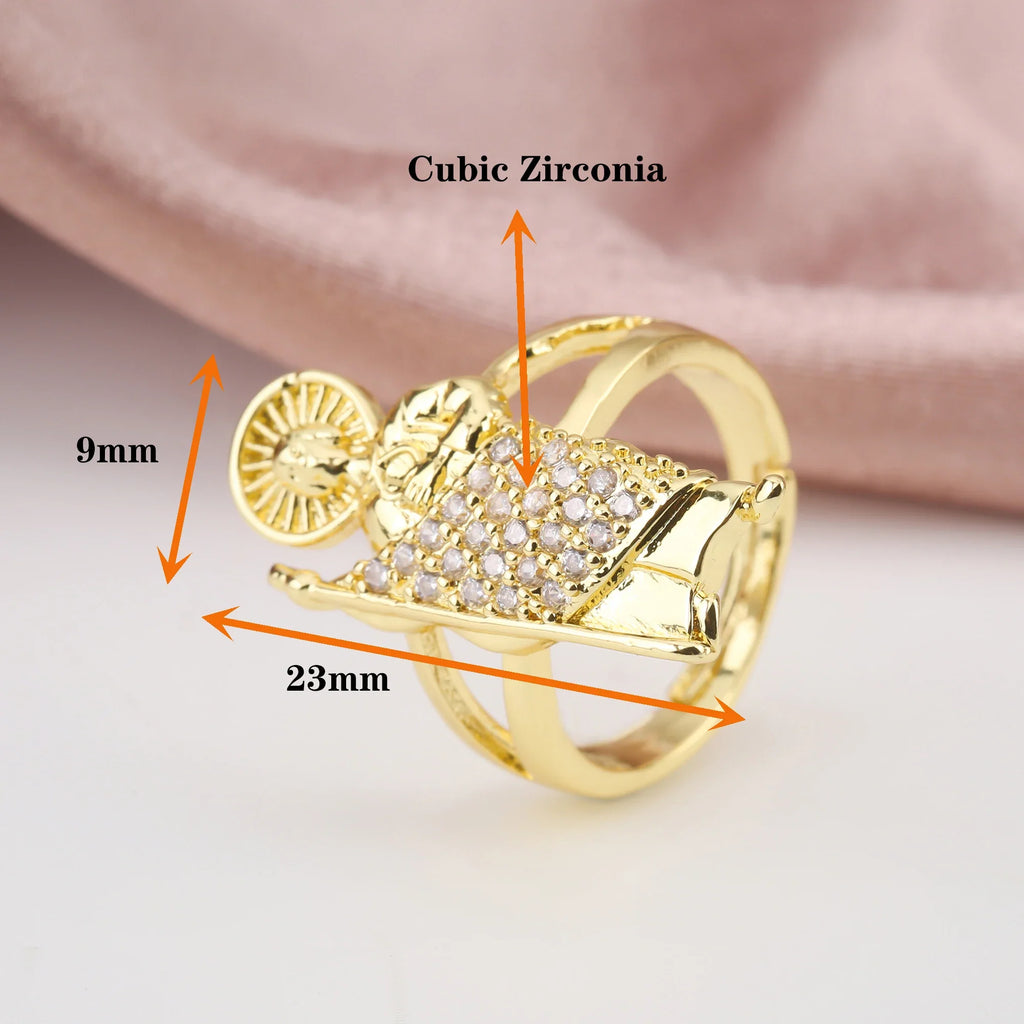 St. Jude Resizable Religious Ring – Cubic Zirconia, Unisex Religious Fashion Ring Qme