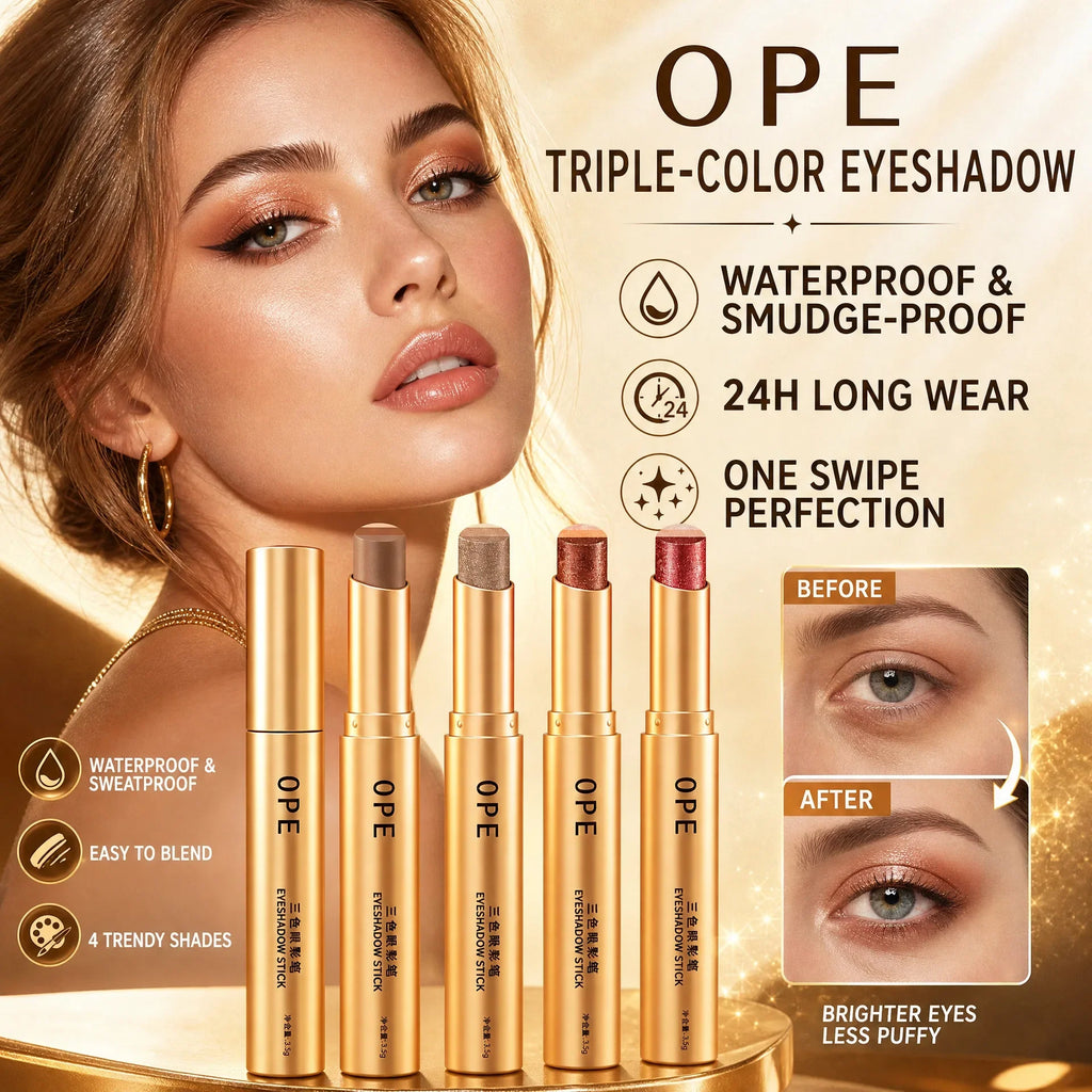 3-Color One-Stroke Eyeshadow Stick – Sweat-Proof & Smudge-Free Eyeshadow Stick Qme