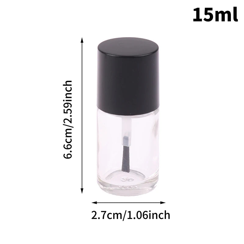 Empty Nail Polish Glass Bottles 5/10/15ml with Brush & Lid Nail Polish Bottle Qst 15ML