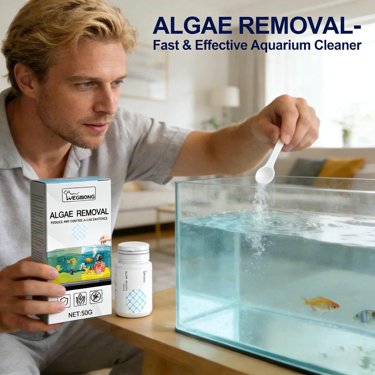 Aquarium Algae & Odor Clarifier | Fish Tank Moss Remover 50g Aquarium Clarifier Qme