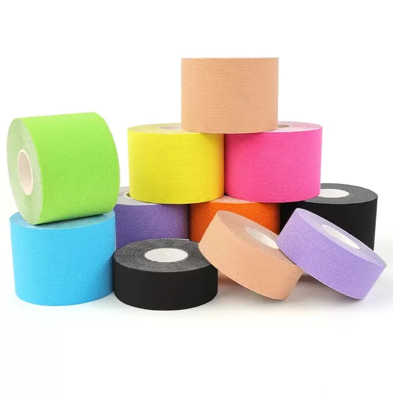 Kinesiology Sports Tape – Elastic, Waterproof, 18 Colors, 5m x 5cm Kinesiology Sports Tape Qme