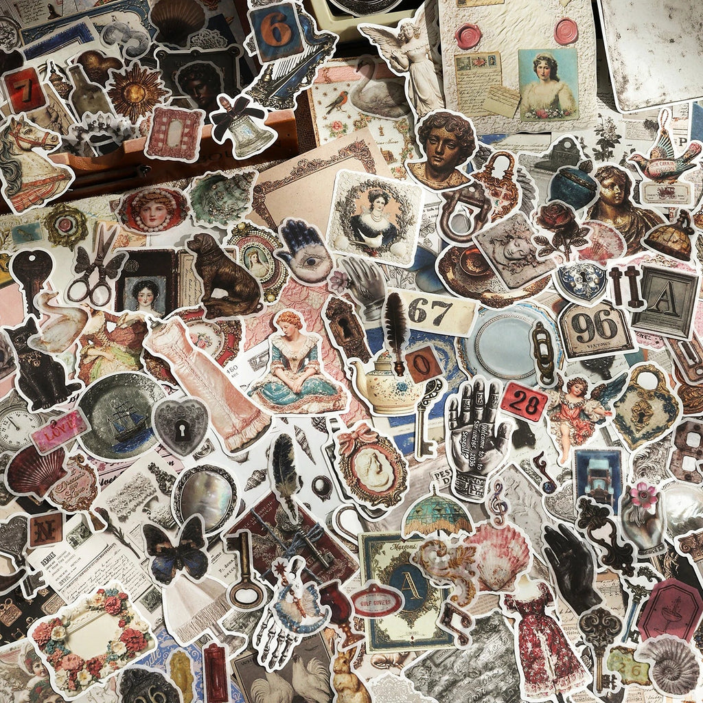 TIANZI Vintage Painting Stickers – Comic & DIY Craft Pack Decorative Sticker Pack Qme