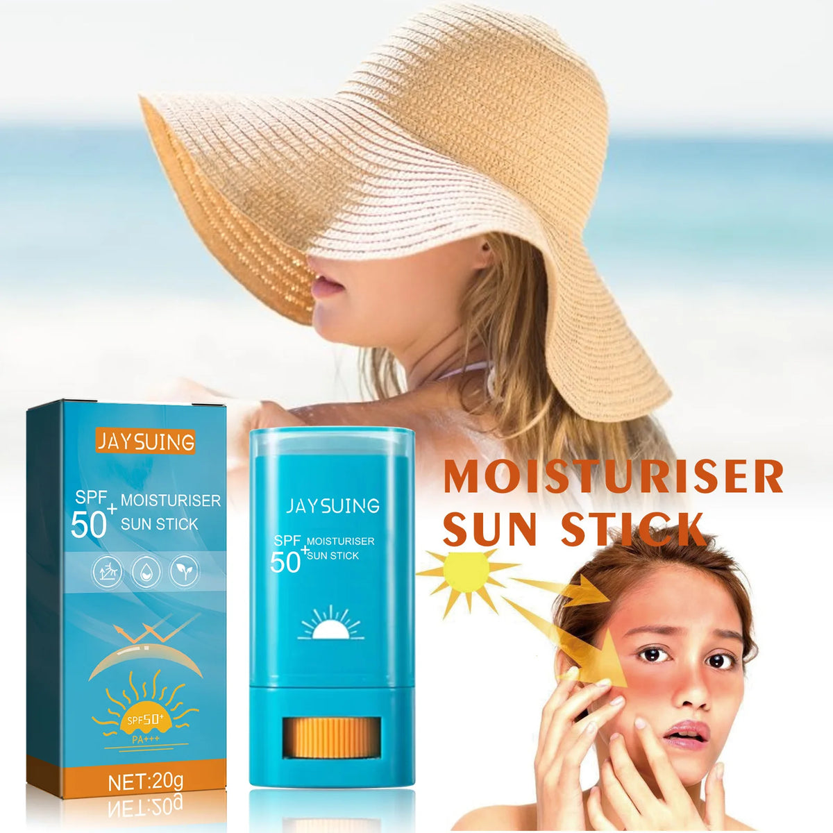 Jaysuing SPF 50+ Sunscreen Stick – Lightweight UV Protection Sunscreen Stick Qst