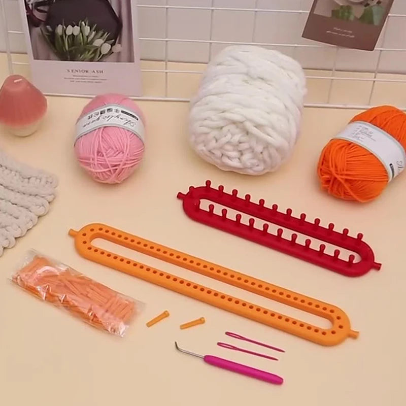Rectangle & Round Knitting Loom Set – DIY Weaving Kit for Beginners Knitting Loom Kit Qst