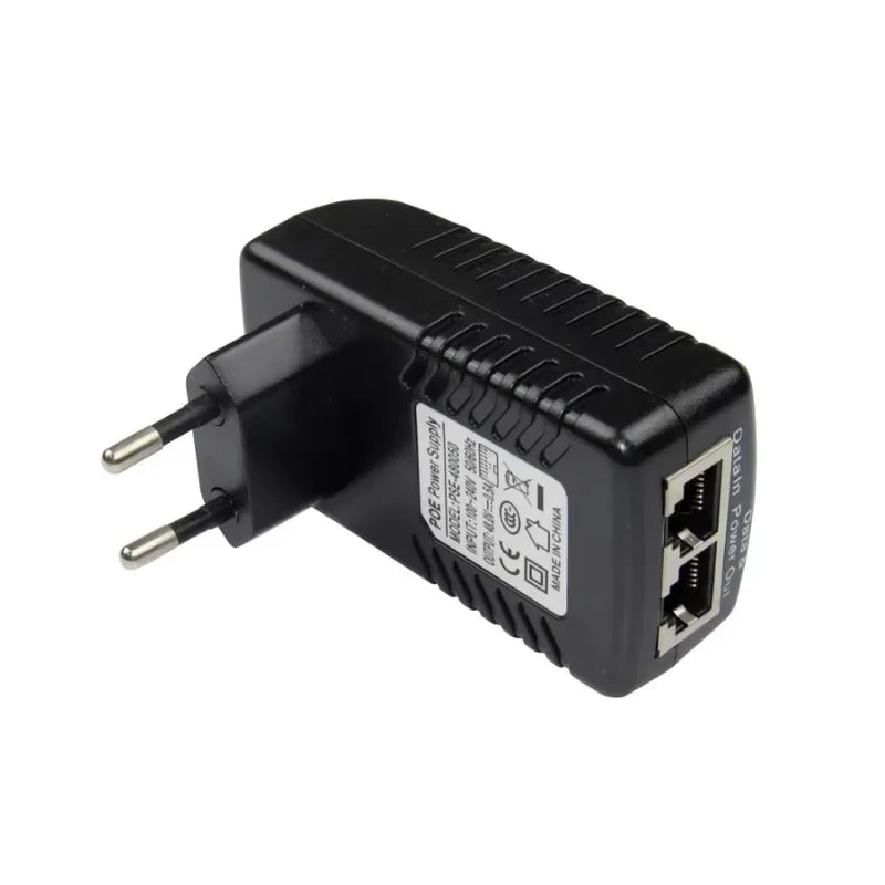 Active PoE Injector 48V 0.5A – Ethernet Power Adapter for IP Cameras PoE Injector Adapter Qme
