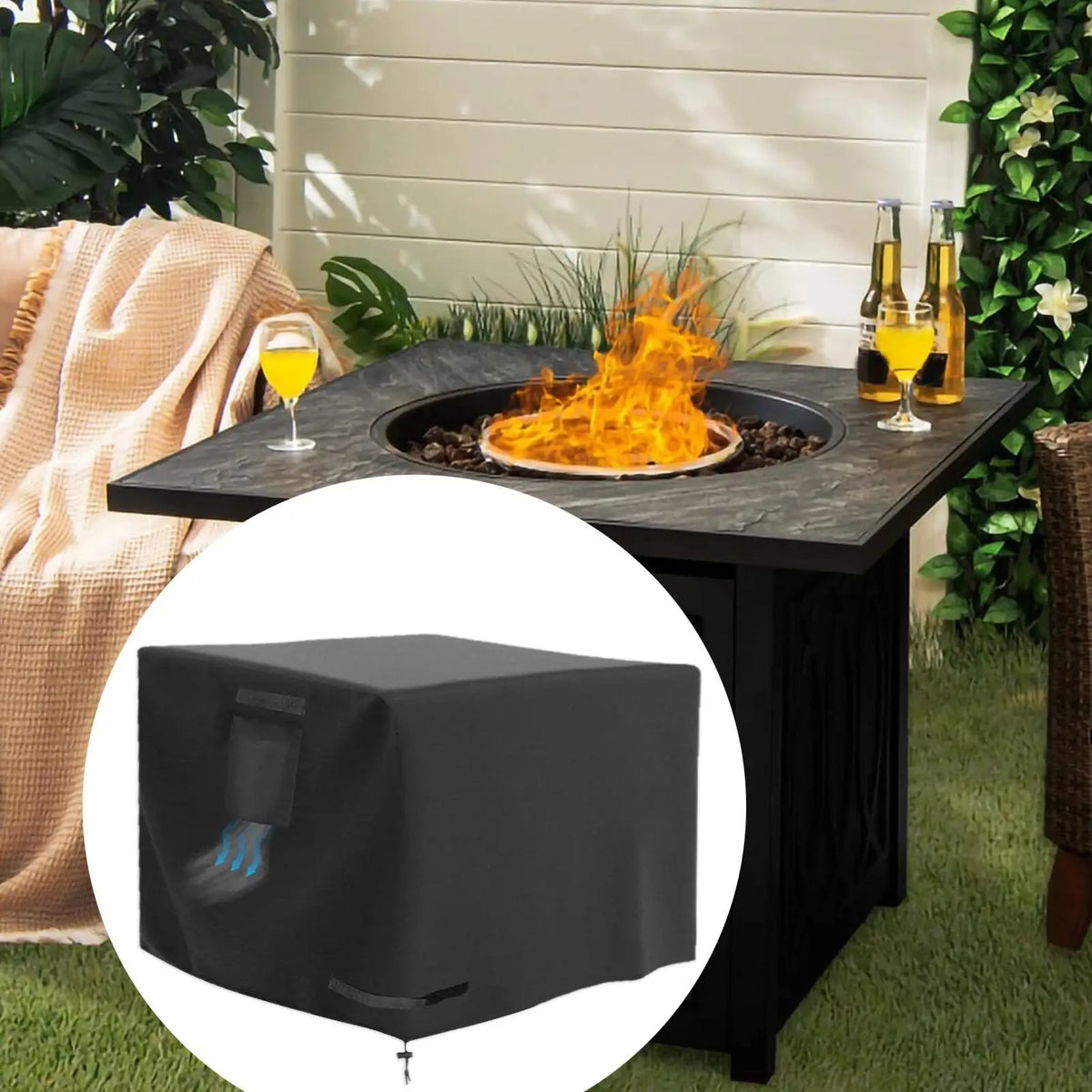 Waterproof Fire Pit Cover 30 Inch – Patio Porch Outdoor Fire Pit Cover Qme