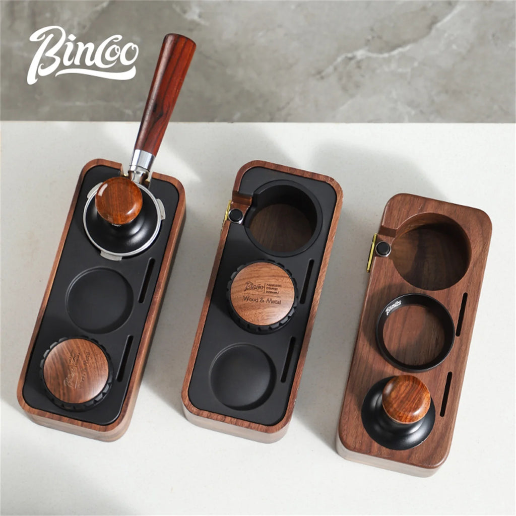 Bincoo Wooden Espresso Tamping Stand Set – 51/58mm Tamper Kit Espresso Tamping Set Qst