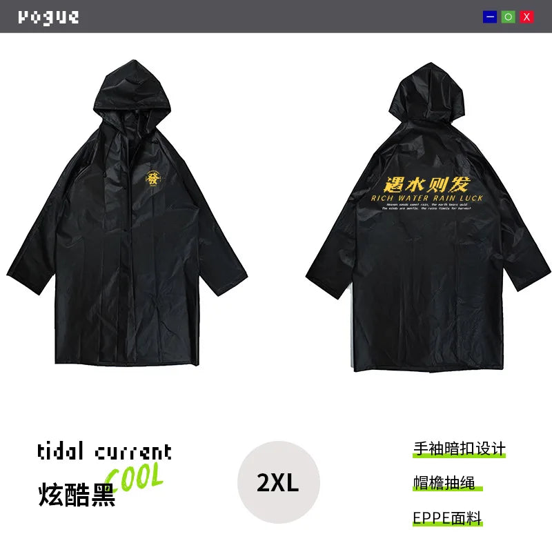 Waterproof Clear Transparent Poncho Raincoat – Adult Rain Jacket Waterproof Rain Poncho Qme black L