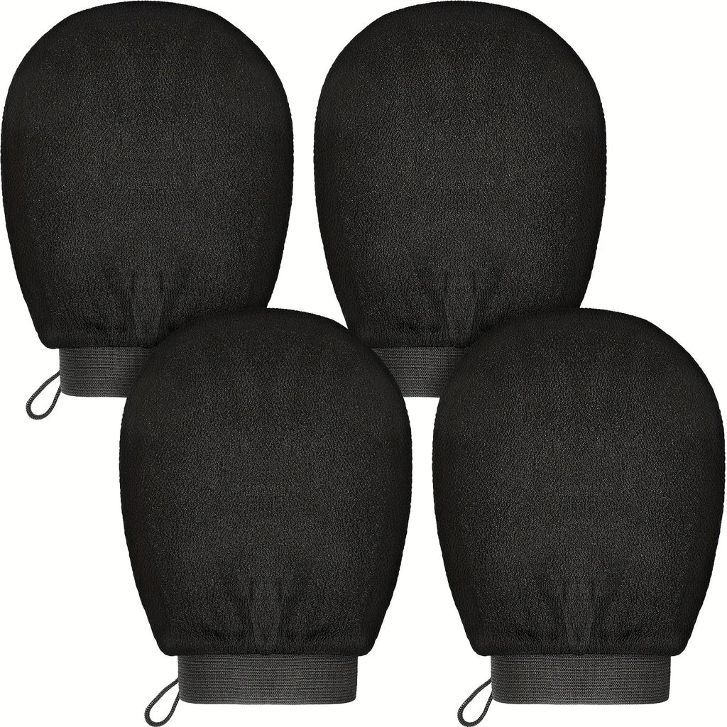 Exfoliating Bath Gloves – Body Scrub & Skin Renewal | Qme Exfoliating Bath Gloves Qme black 4pcs