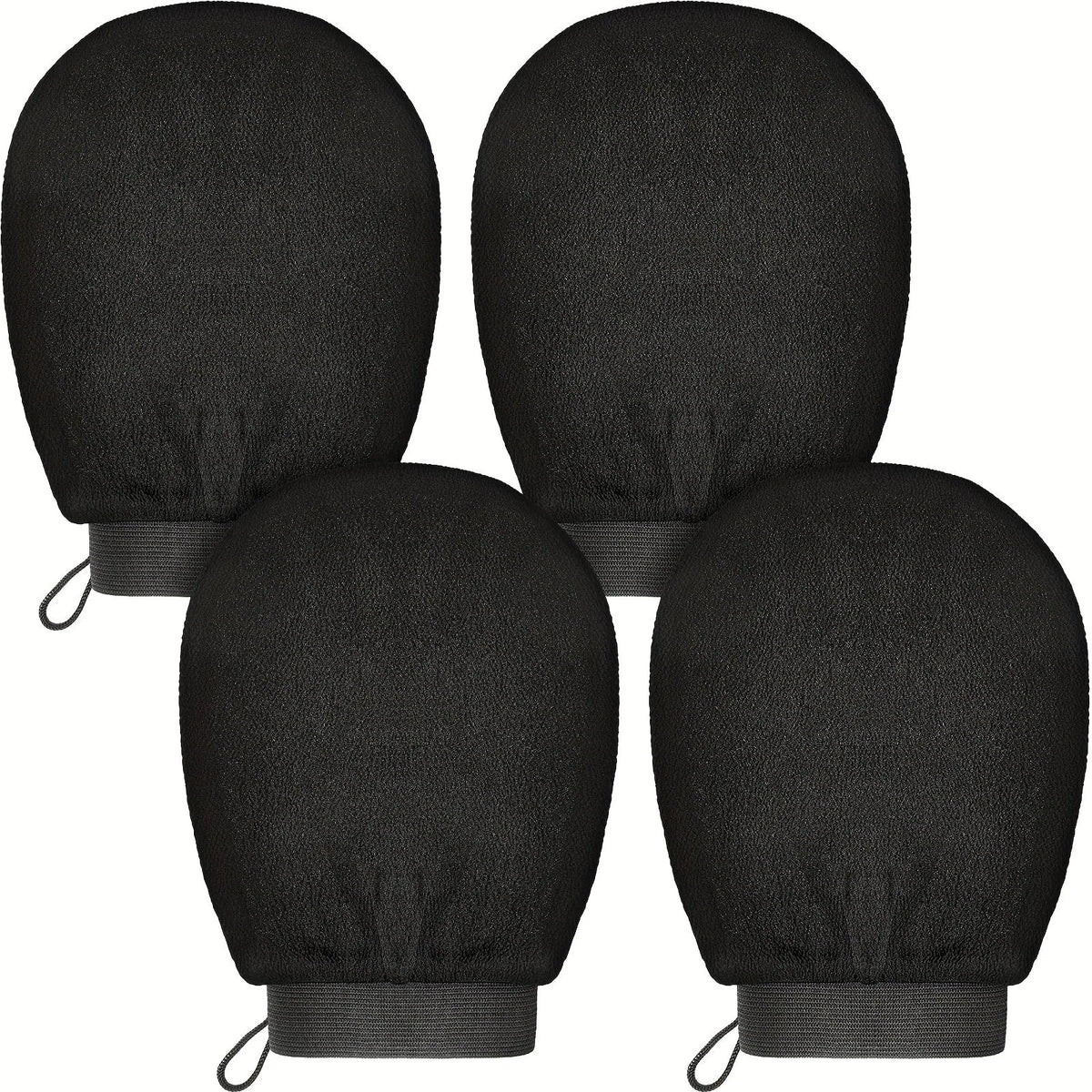 Exfoliating Bath Gloves – Body Scrub & Skin Renewal | Qme Exfoliating Bath Gloves Qme black 4pcs