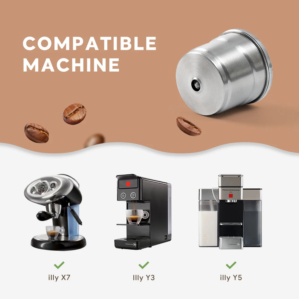 Reusable Stainless Steel Espresso Pod for Illy Y3 X7 Y5 Reusable Coffee Capsule Qst