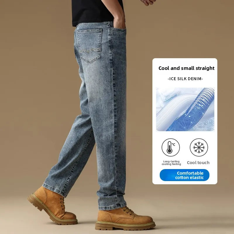 Men's Lyocell Straight-Leg Casual Stretch Pants – Plus Size Men's Casual Pants Qme