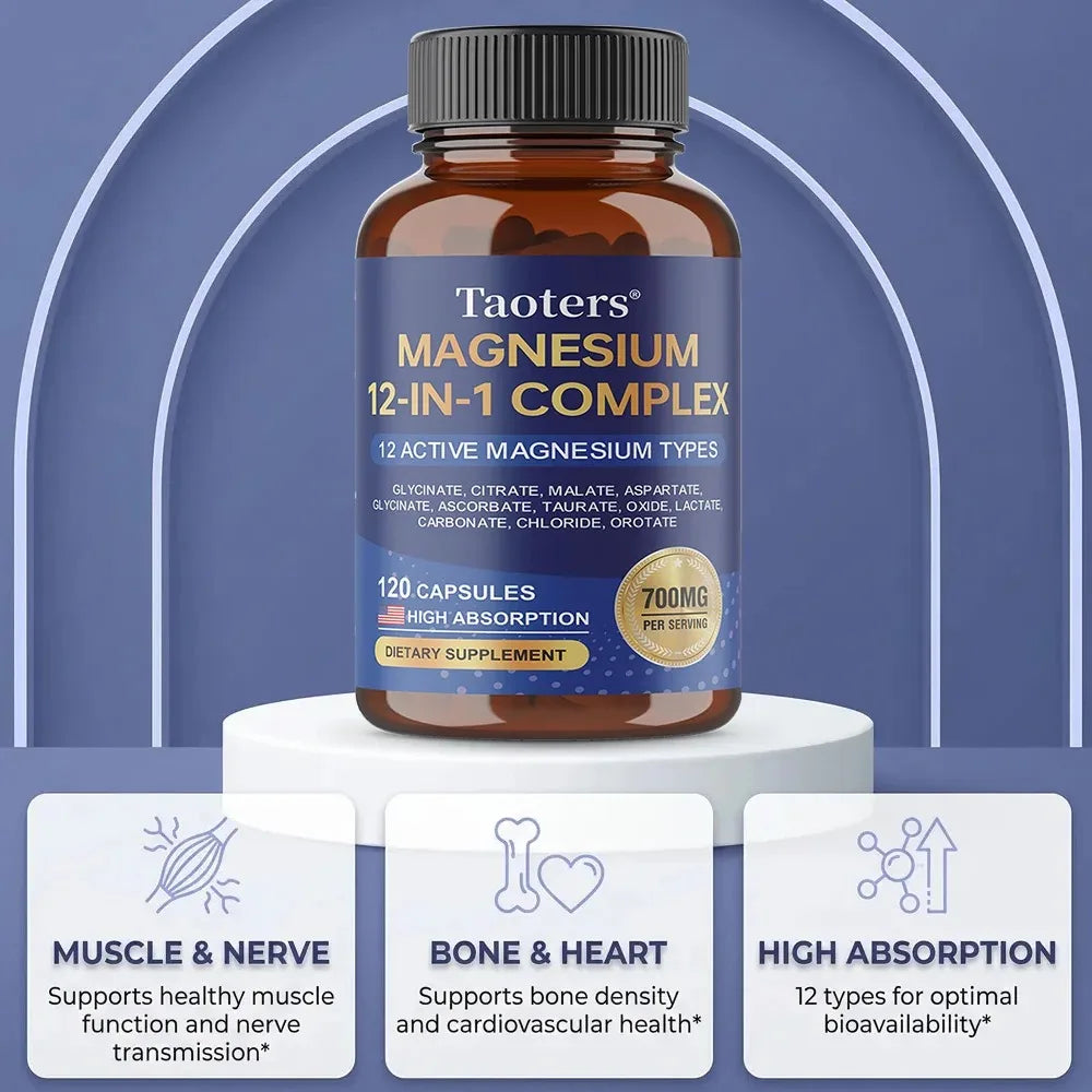 Magnesium Complex Capsules – Glycinate Citrate Taurate | STRESSXCEL Magnesium Supplement Qst