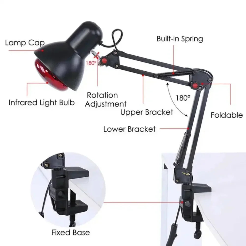 150W Infrared Heat Lamp – 180° Adjustable Floor Stand | ZONGKUNG Infrared Heat Lamp Qst
