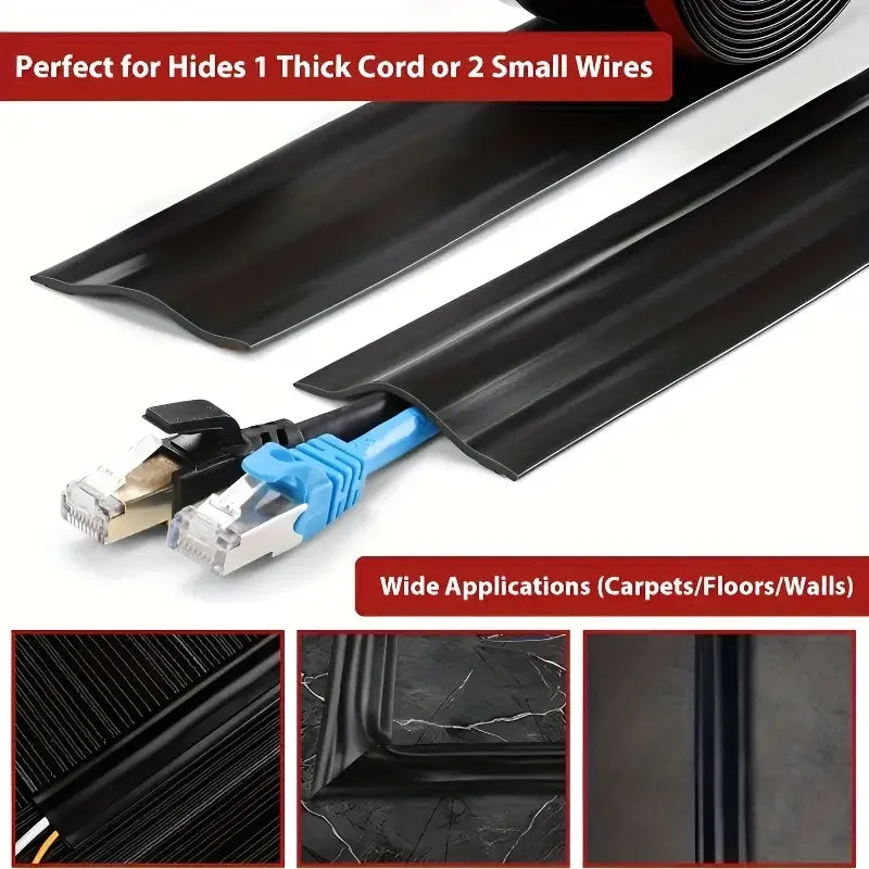 PVC Self-Adhesive Cable Cover Wire Protection Strip – 6 Colors Cable Management Strip Qme