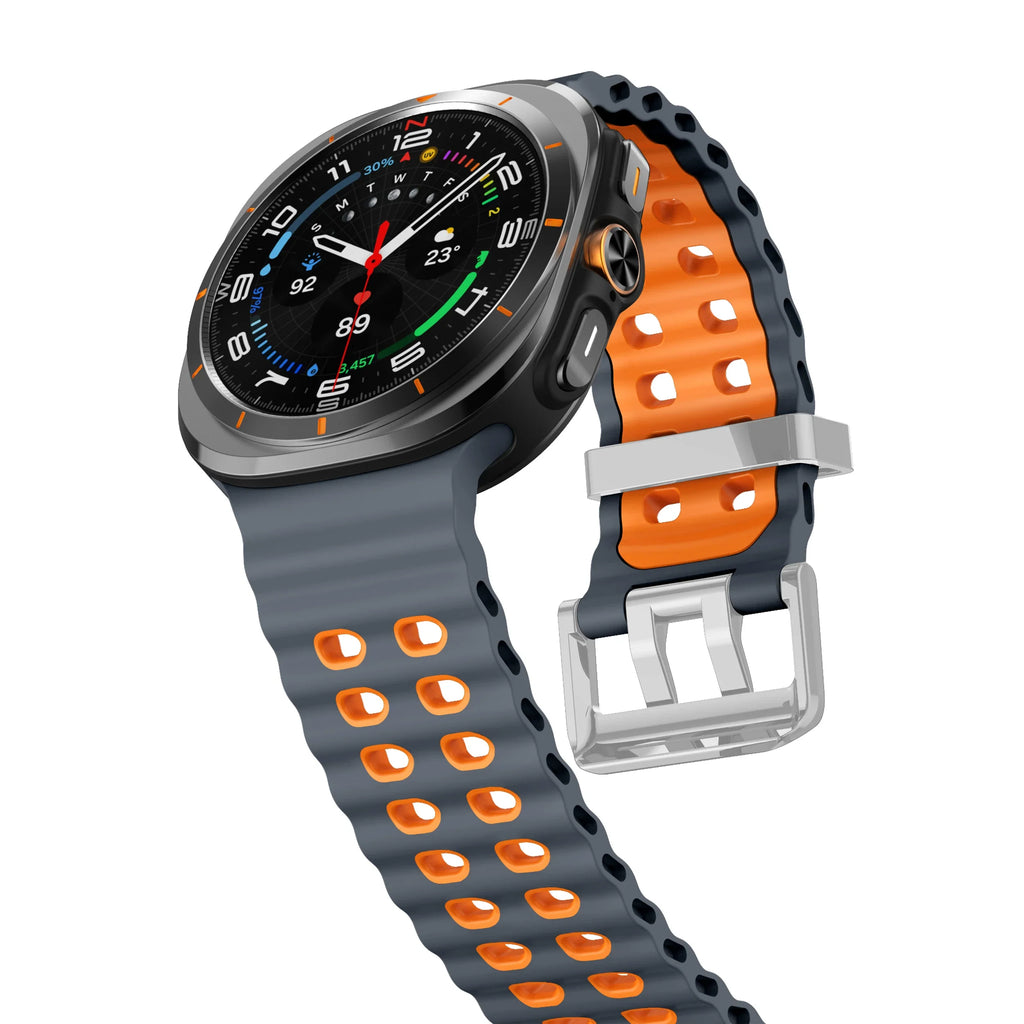 Two-Tone Silicone Sports Band – Samsung Galaxy Watch Ultra Silicone Watch Band Qme