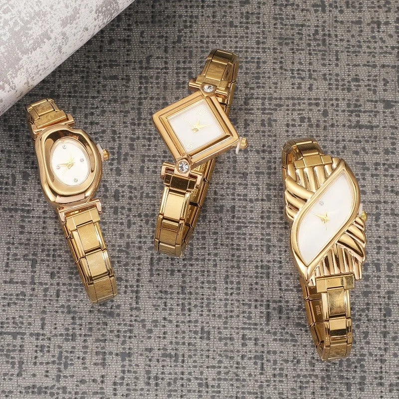 Women's Stainless Steel Square Triangle DIY Watch Bracelet DIY Watch Bracelet Qme