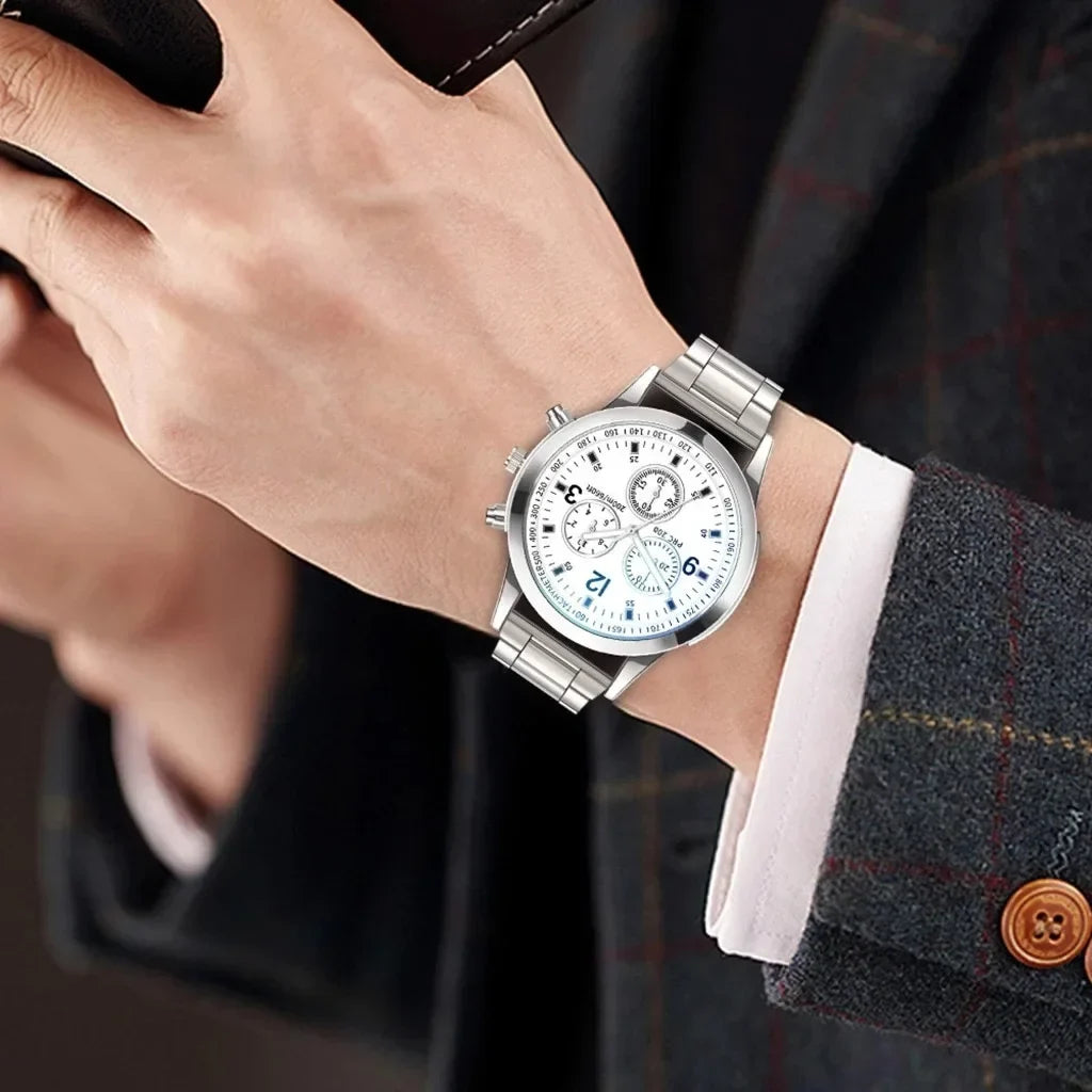 Men's Luxury Stainless Steel Business Quartz Watch | Qme Men's Quartz Watch Qme