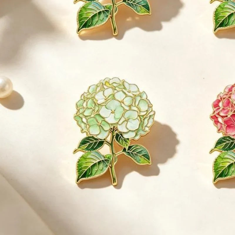 Botanical Enamel Flower Lapel Pin – Elegant Floral Brooch Enamel Lapel Pin Qme