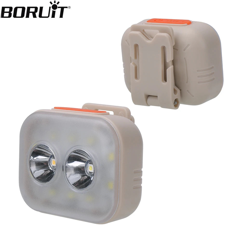BORUiT LED Clip Headlamp 300LM USB-C Rechargeable Waterproof LED Headlamp Qst