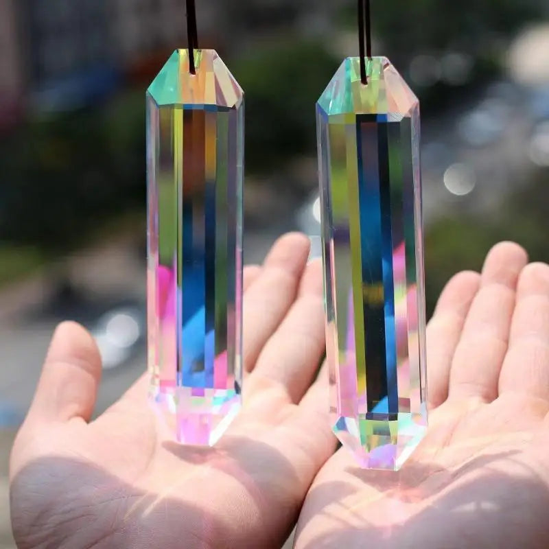 Crystal Prism Sun Catcher Wind Chime Long Pendant – Rainbow Decor Crystal Sun Catcher Qme