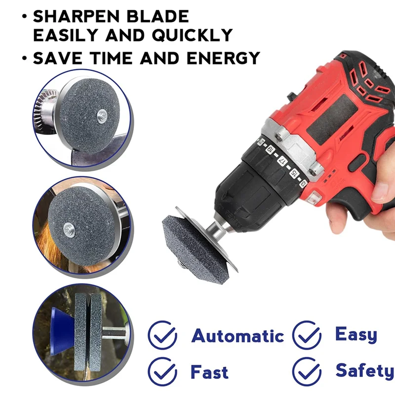 Lawn Mower Blade Sharpener Kit with Drill & Balancer Blade Sharpener Kit Qme
