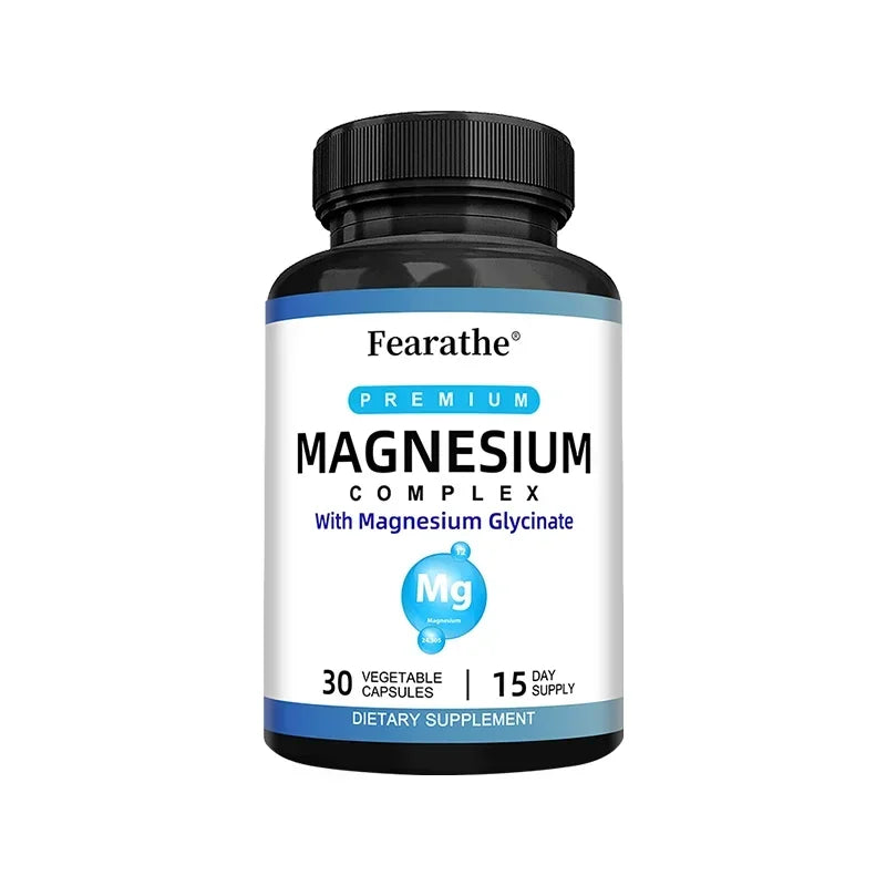 Magnesium Complex Capsules – Oxide, Glycinate & Vitamin B6 Magnesium Supplement Qst 30 count-1 bottle