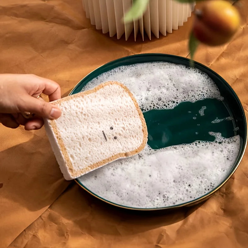 Absorbent Wood Pulp Cotton Kitchen Dish Towel Sponge Wipe Kitchen Cleaning Cloth Qme