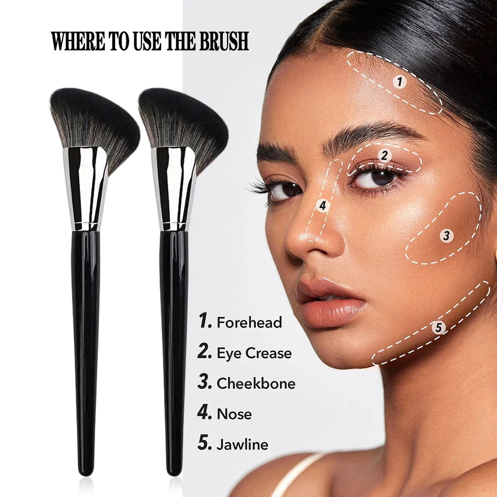 Sickle Angled Contour Brush – Face Shadow & Outline Brush Contour Makeup Brush Qme