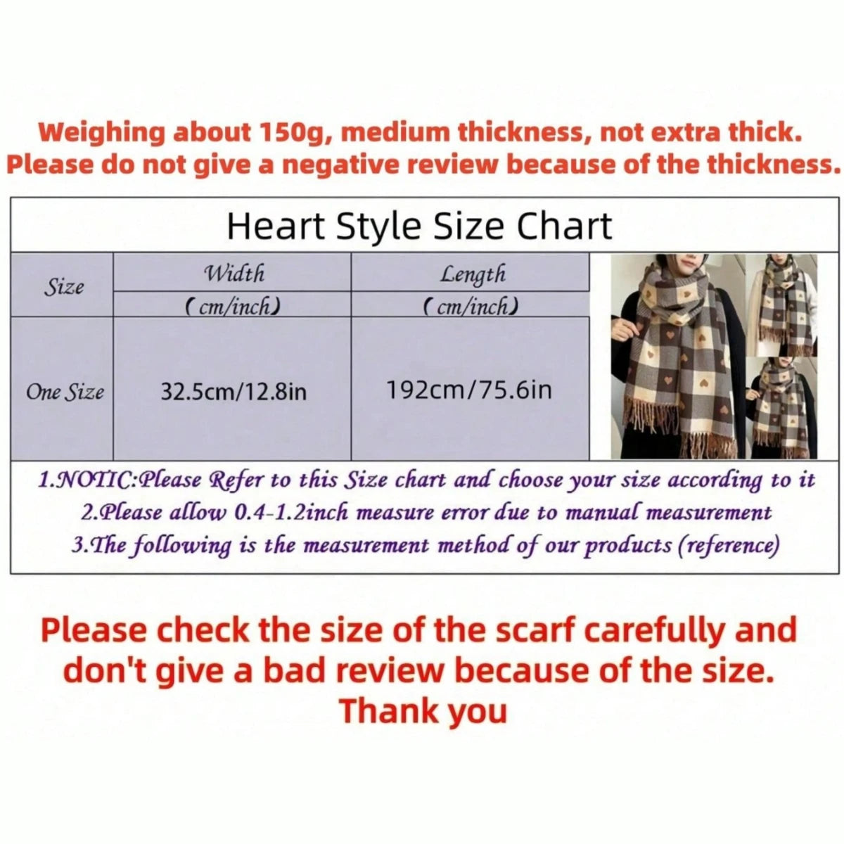 Women's Plaid Blanket Shawl Scarf – Thick Knit Winter Wrap Blanket Shawl Scarf Qst