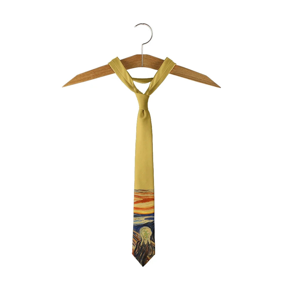 Screaming Sailing Cat Novelty Necktie – Funny Men's Print Tie Novelty Print Necktie Qme