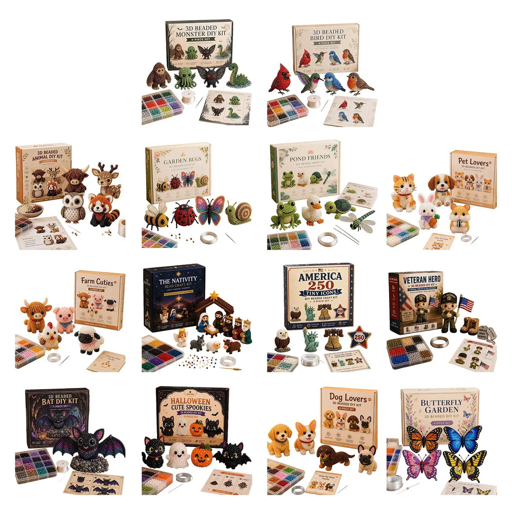 DIY 3D Animal Beading Kit – Handmade Cute Bead Craft Set DIY Beading Craft Kit Qme