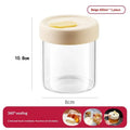 Glass Soup Container with Silicone Lid | Microwavable & Freezer Safe Glass Food Storage Jar Qme 400ml Beige
