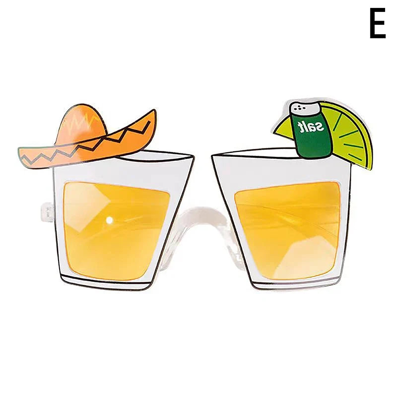 Tropical Fruit Shape Novelty Glasses – Pineapple & Strawberry Novelty Party Glasses Qme E