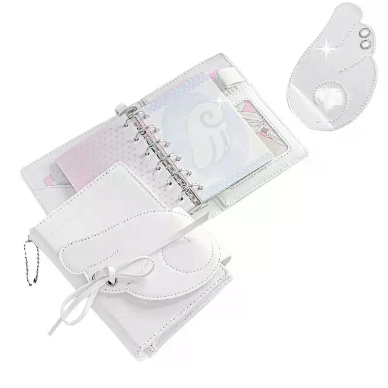 Angel Wings PU Leather 3-Fold Binder Journal Notebook Binder Journal Notebook Qme