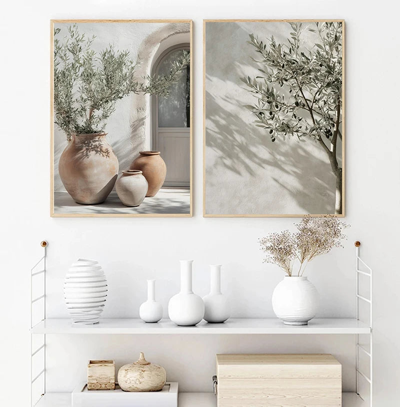 Mediterranean Landscape Canvas Wall Art – Lemon Olive Tree Poster Canvas Wall Art Qst