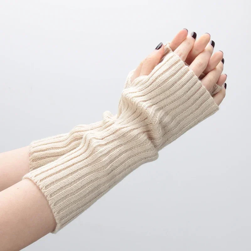 Women Long Fingerless Gloves Gothic Y2K Cosplay Lolita Arm Fingerless Arm Gloves Qme A8 One Size