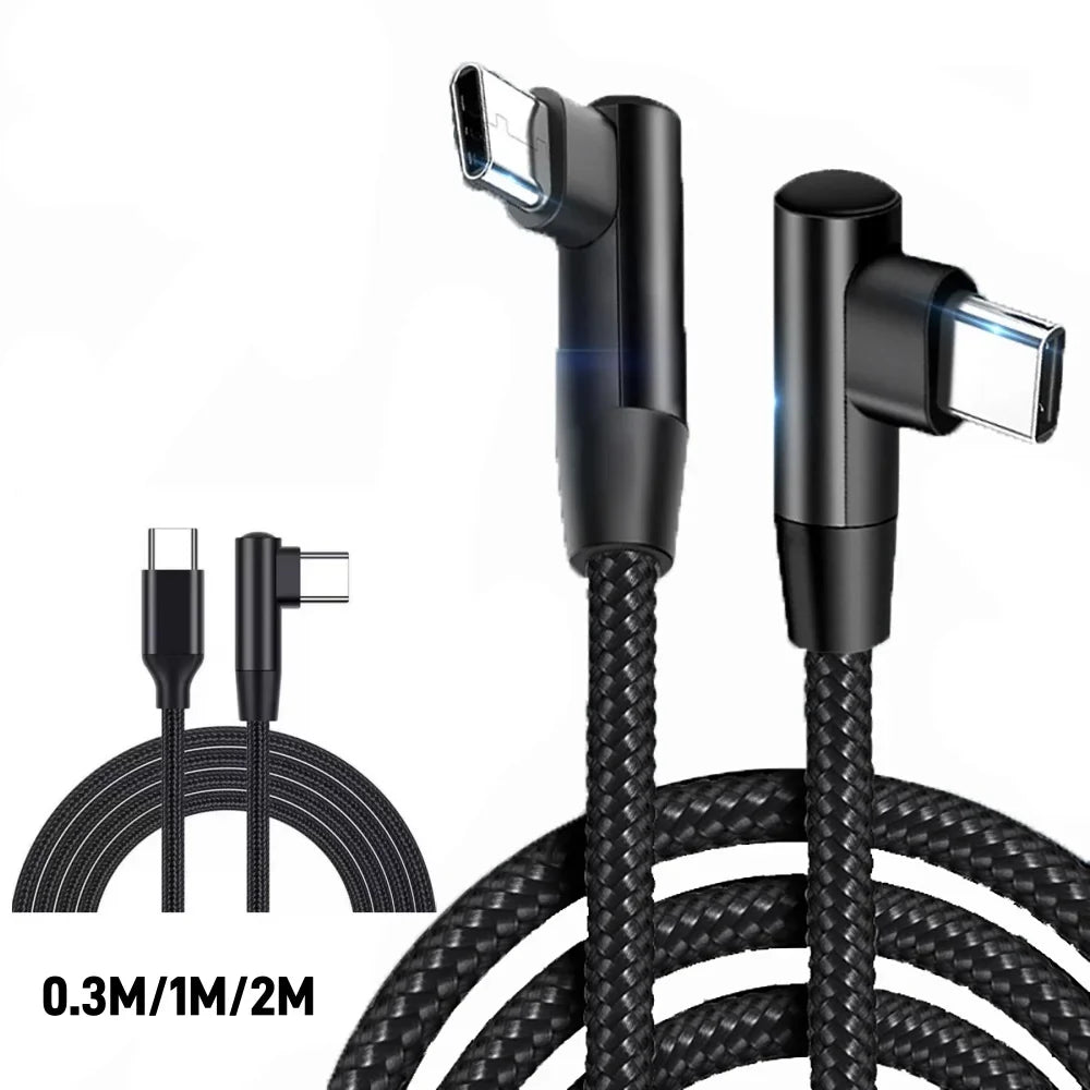 60W USB-C Elbow Fast Charge Cable – iPhone, Samsung & Xiaomi USB-C Charging Cable Qme