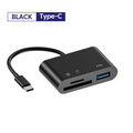 USB-C Multi-Port Card Reader Hub – TF, CF & SD Adapter USB-C Card Reader Hub Qme black