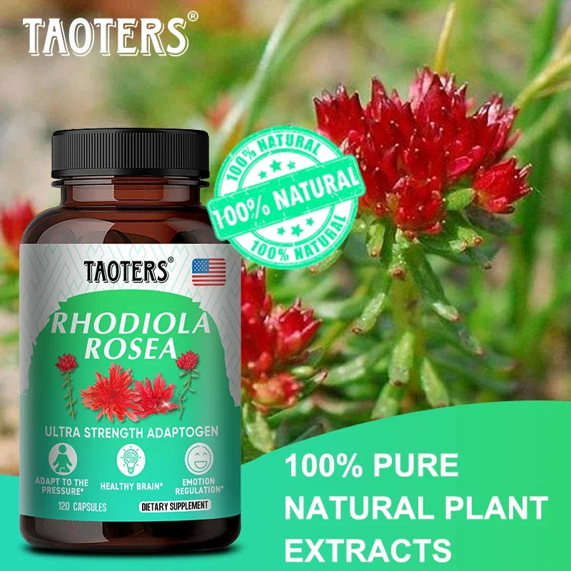 Rhodiola Rosea Capsules – Natural Adaptogen for Mood & Focus Herbal Supplement Qst