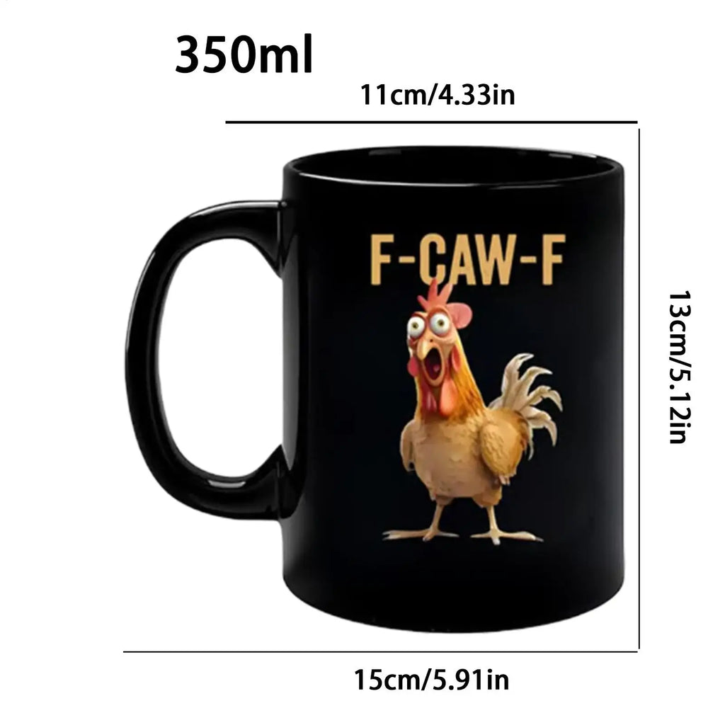 Funny Rooster Ceramic Coffee Mug 350ml – Novelty Drinkware Novelty Ceramic Mug Qme
