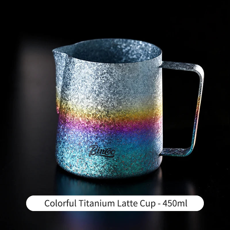 Bincoo Pure Titanium Milk Frothing Pitcher – Latte Art Jug Milk Frothing Pitcher Qst 450ML