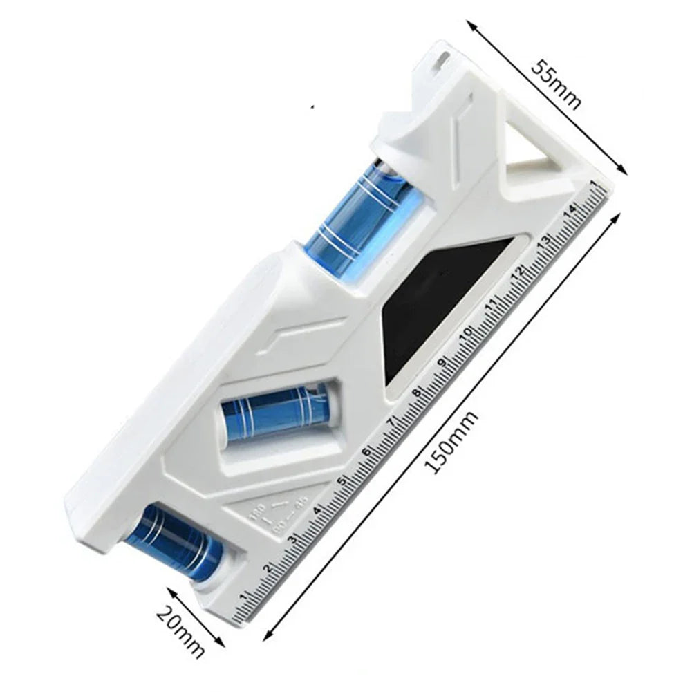 Magnetic Bubble Level Ruler & Angle Gauge | 3 Sizes, 6 Colors Magnetic Level Gauge Qme 150mm white