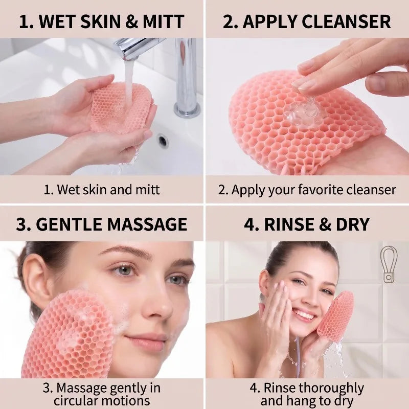 Honeycomb Exfoliating Shower Finger Caps – Body Scrub Gloves Exfoliating Bath Gloves Qme