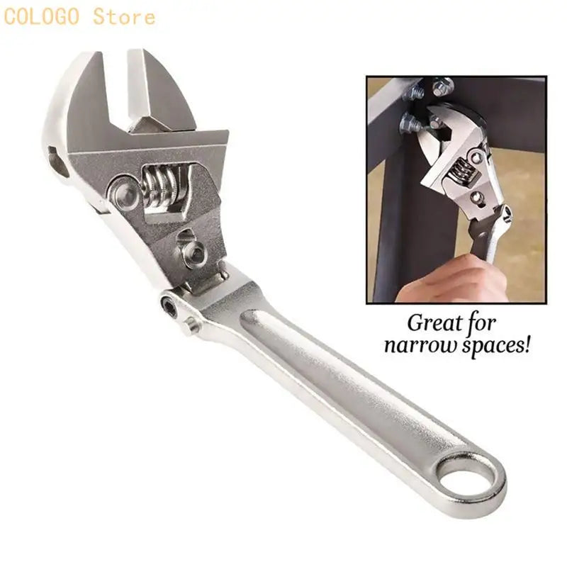 Adjustable Ratchet Wrench 180° Rotating Head – Carbon Steel Adjustable Ratchet Wrench Qme