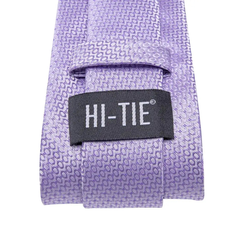 Hi-Tie Purple Silver Striped Silk Necktie – Men's Wedding Tie Silk Necktie Qme